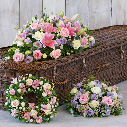The Pastel Collection - Casket Spray, Wreath & Posy