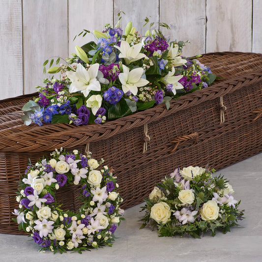 The Blue Collection - Casket Spray, Wreath & Posy