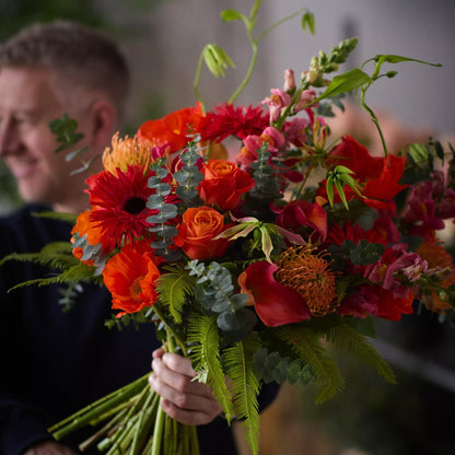 Radiant Sunrise No Lilies Autumn Bouquet