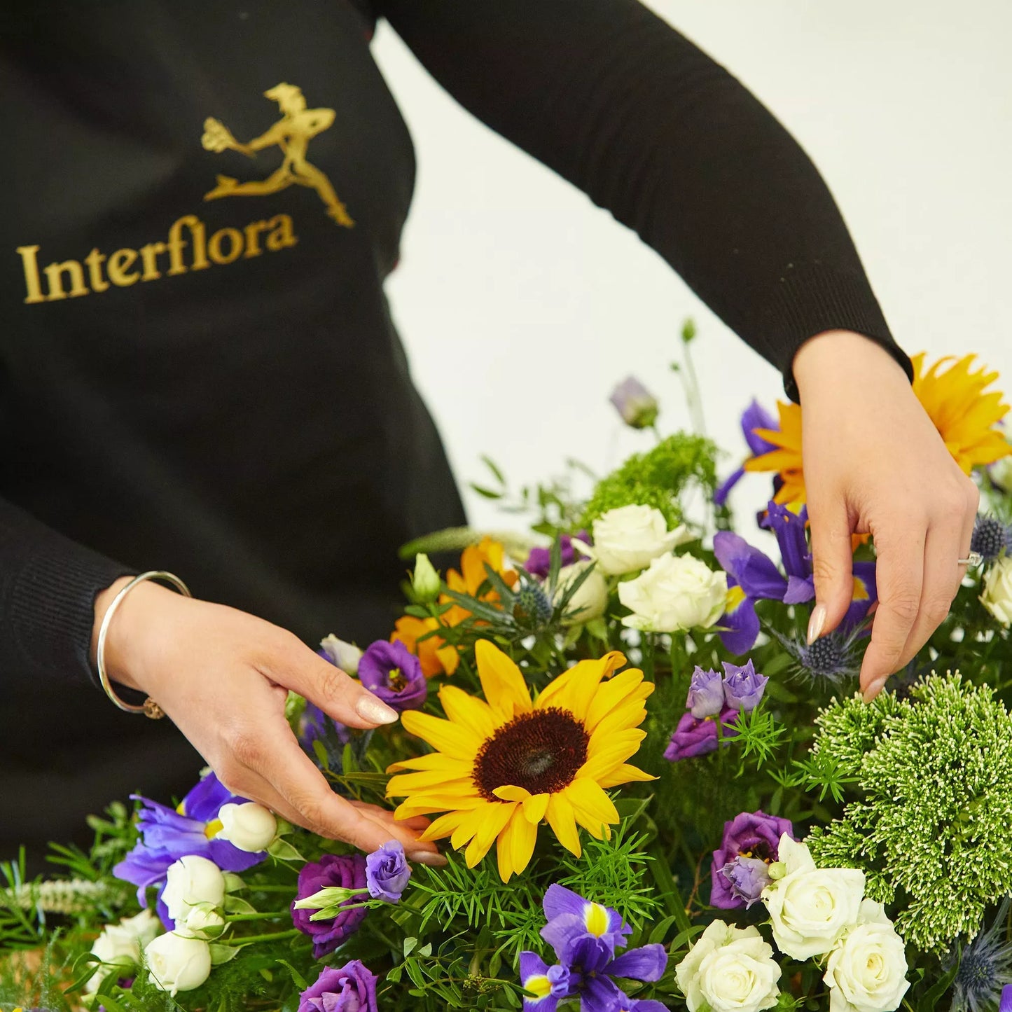 Sunflower Mix Casket Spray with Garland