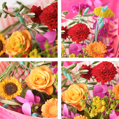 Glowing Colour Trending Bouquet Without Lilies