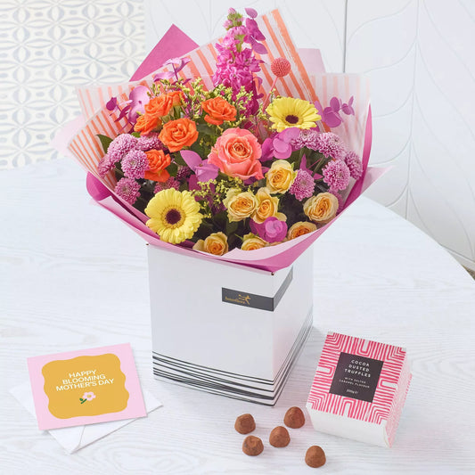 Bright Mother's Day Bouquet With Chocolates & Card