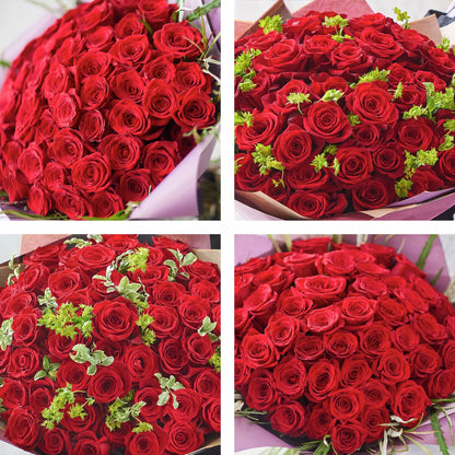 Dazzling 50 Large-headed Red Rose Valentine's Bouquet
